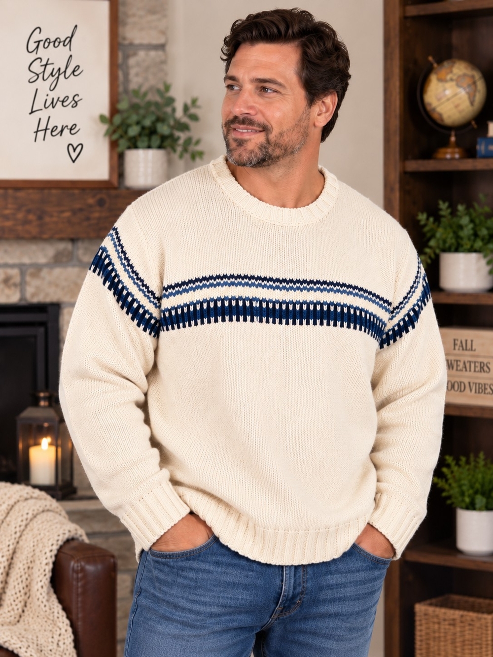 American Eagle Outfitters 100% Lambswool Chunky Knit Sweater Men XXL